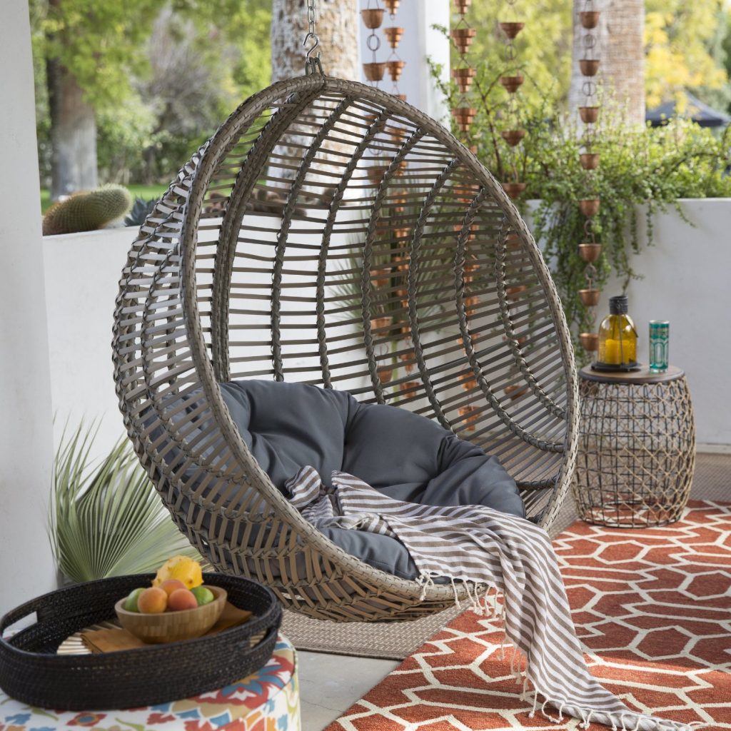 Review Wicker Hanging Chair With Stand By Island Bay