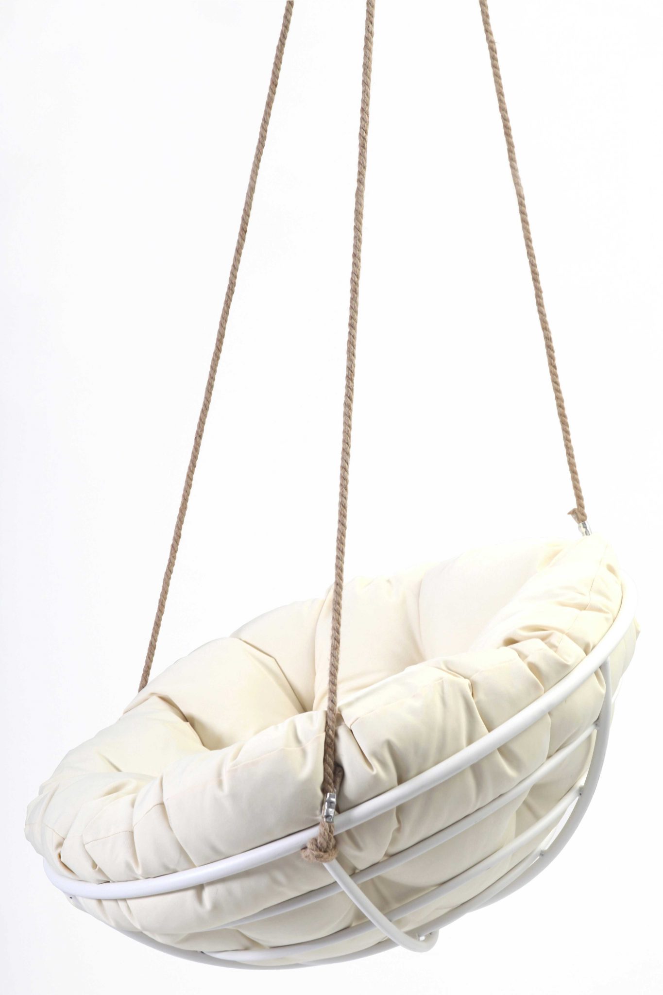 hanging papasan chair white