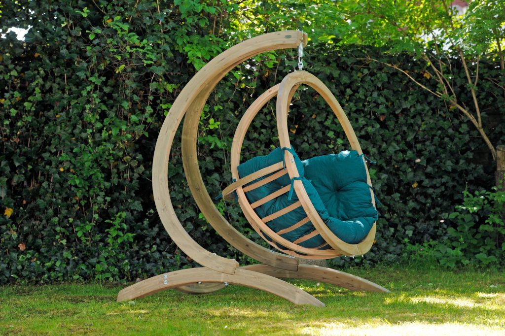 Wooden Globo Hanging Chair with Stand