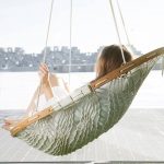 rope hammock chair with wooden frame