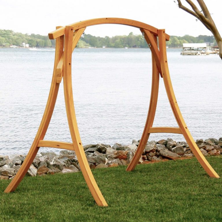 Wood Porch Swing With Standnull