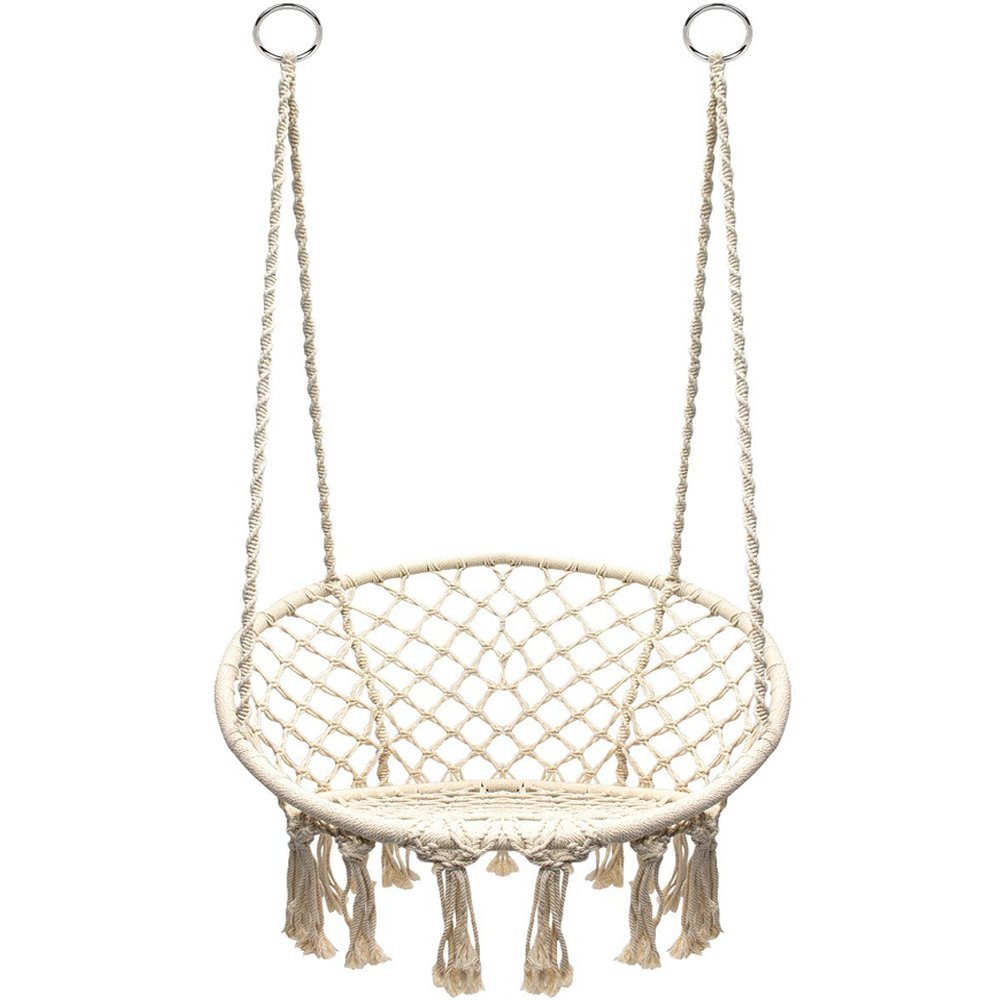 The macrame swing net chair can