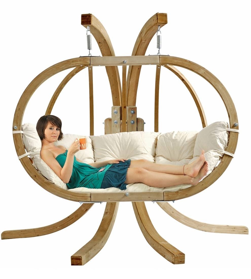 Globo Double Natura - Hanging Chair for Two Person Wooden