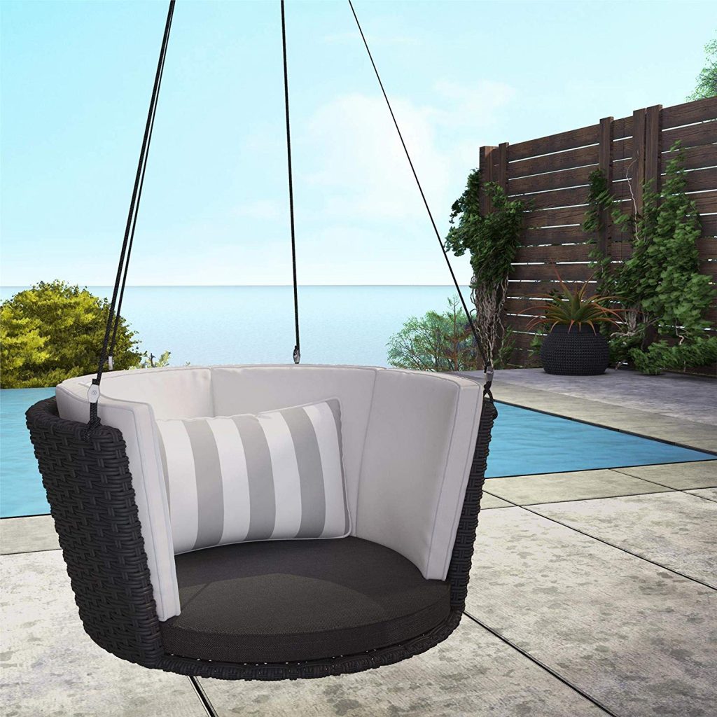 one-person-wicker-porch-swing-black-wicker-round-design-with-ropes