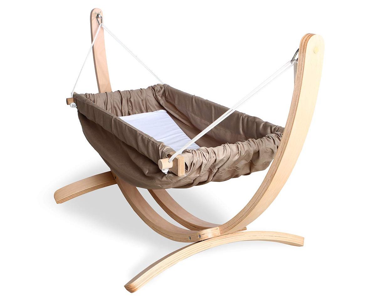 Baby-Hammock-Cradle-Cribs-with-stand-made-of-cotton-and-wood