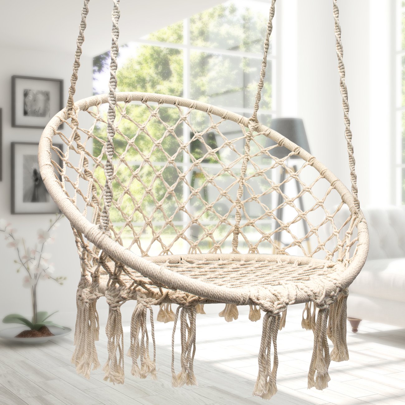 hanging chair for bedroom in white under 100 dollar Hanging Chairs