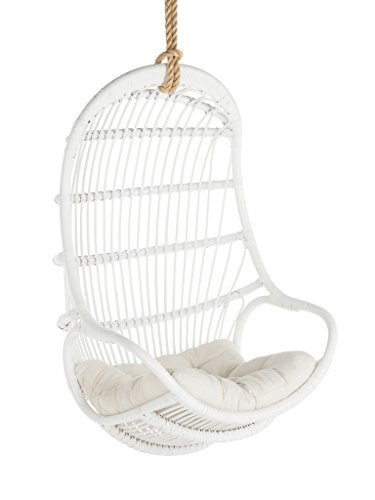 white rattan swing living room