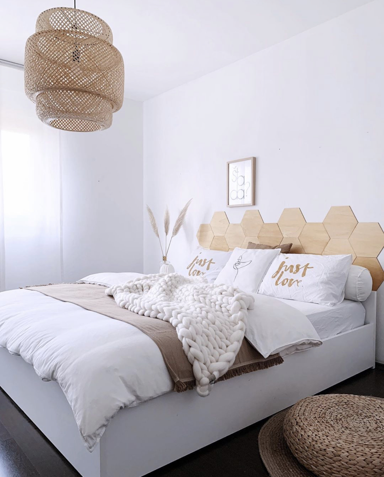 Valentinas-House-Tour-Submission-bedroom-natural-coloers-wooden-diy-headboard
