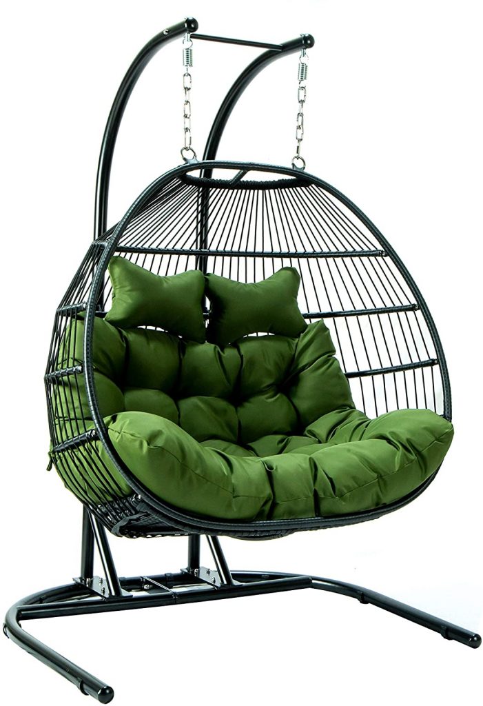 Wicker swing with stand 2 Person Double Folding