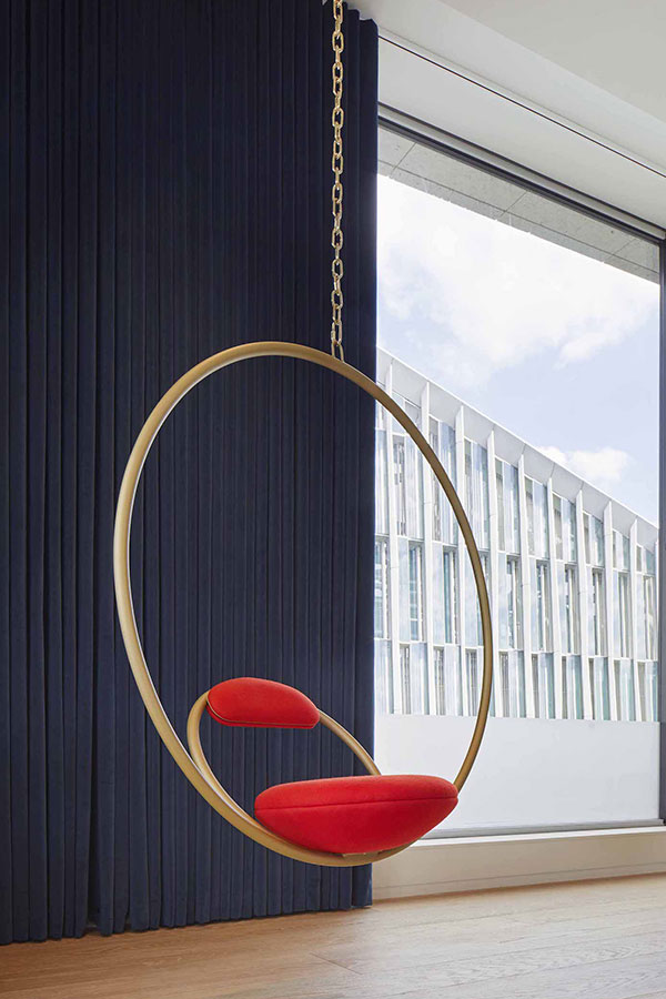 Hanging Hoop Chair 'Brass' by Lee Broom